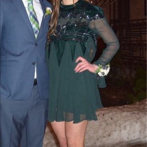 Free People Dark Green Embellished Dress